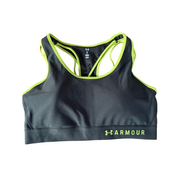 Under Armour Mid Crossback Strappy Sports Bras Womens Sz XL Green Purple Print - Picture 6 of 9